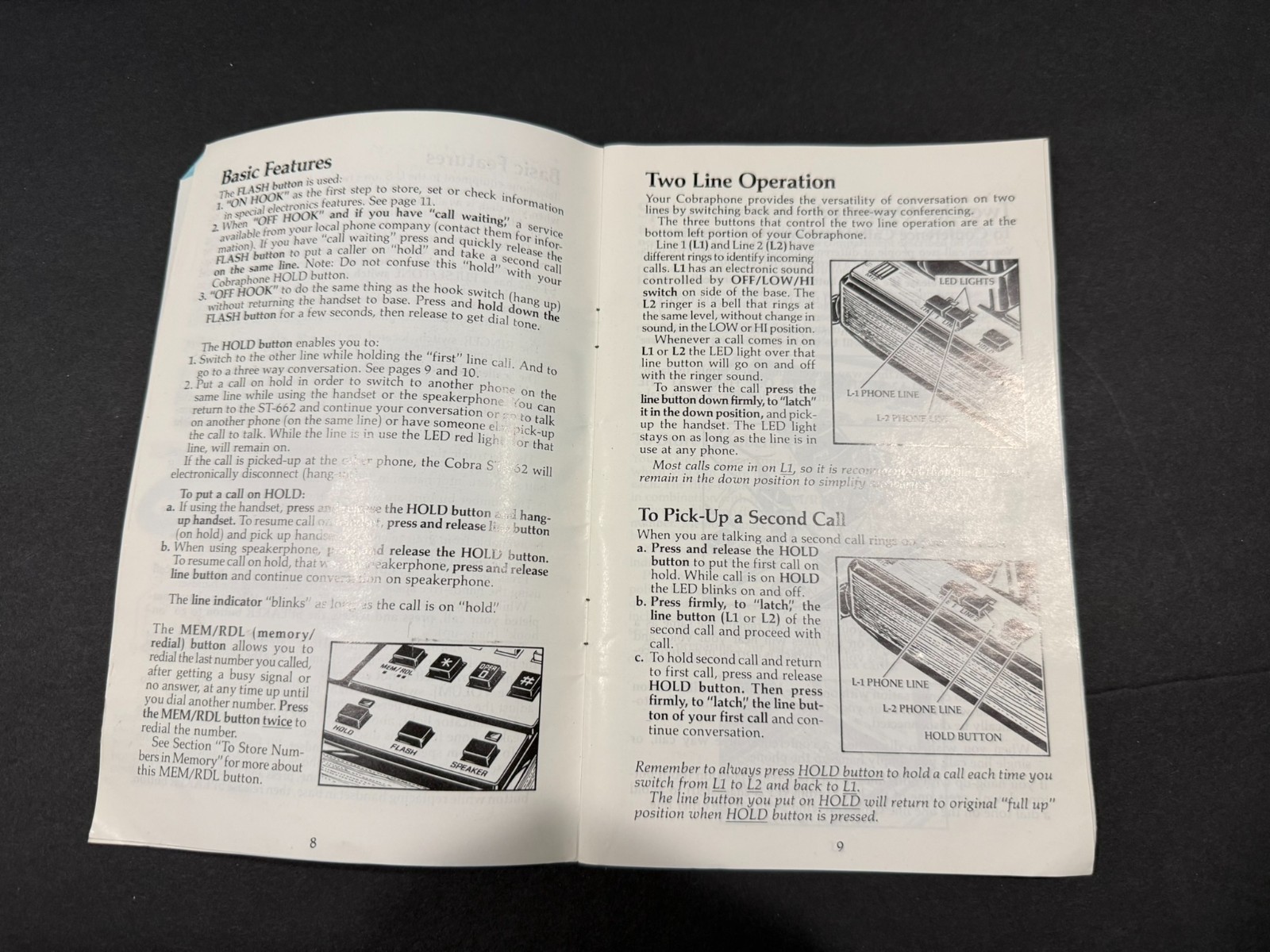 Cobra Electronic Feature Telephone Model ST-662 Instruction Manual