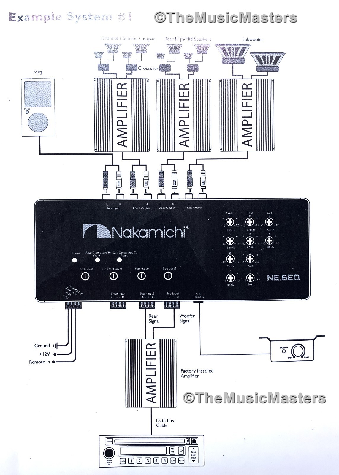 Nakamichi NE6EQ Car Audio EQ 6 Band Equalizer Electronic Sub Crossover Network