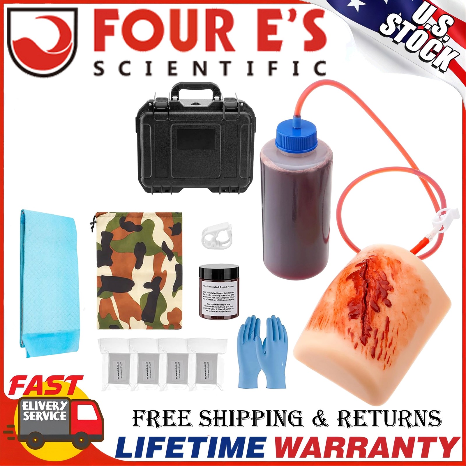 Wound Model Wound Bleed Kit Wound Trainer First Aid Trainer Silicone w/ Blood