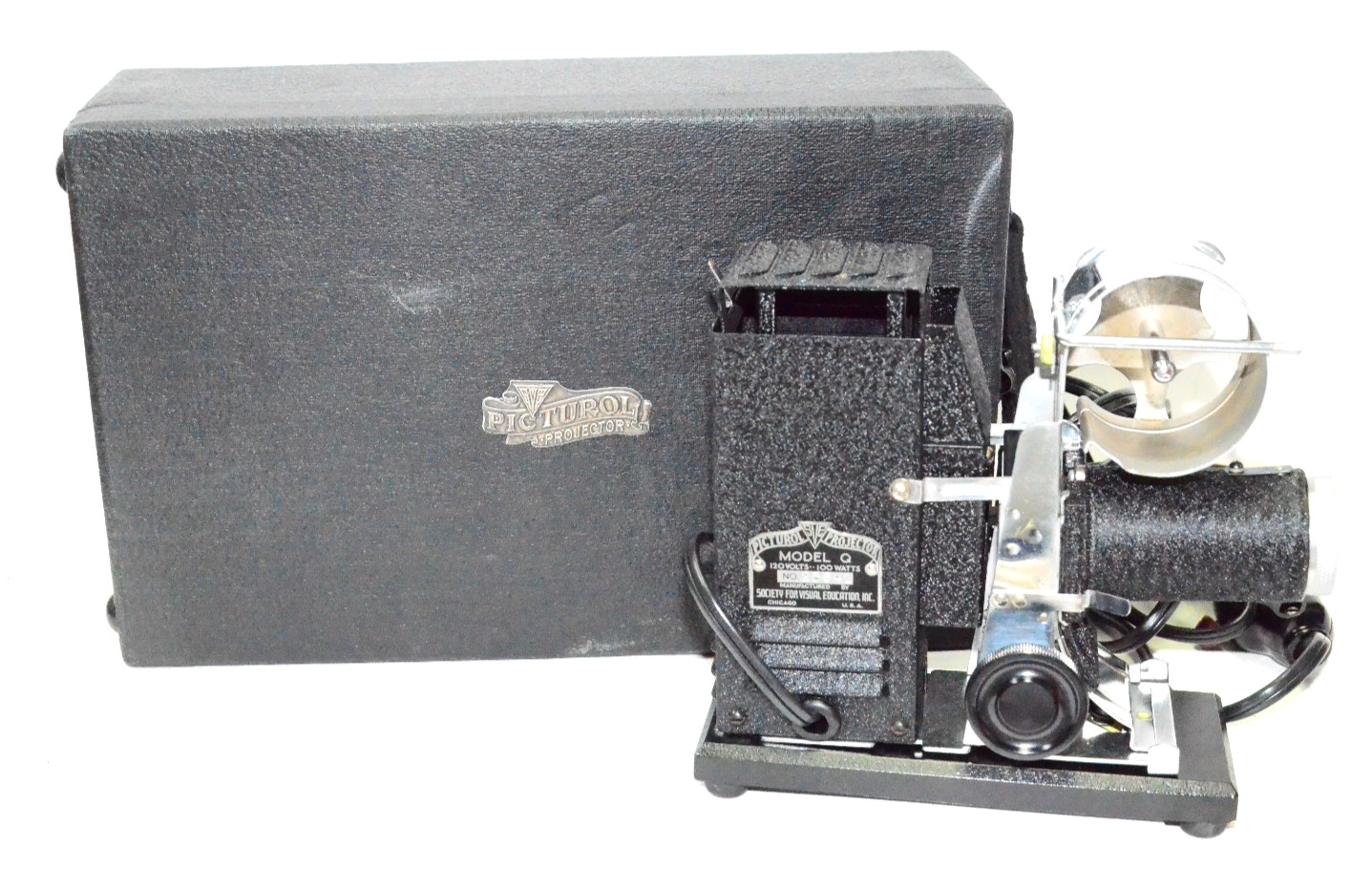 SVE Picturol Projector Model Q Society for Visual Education Original Case. Works
