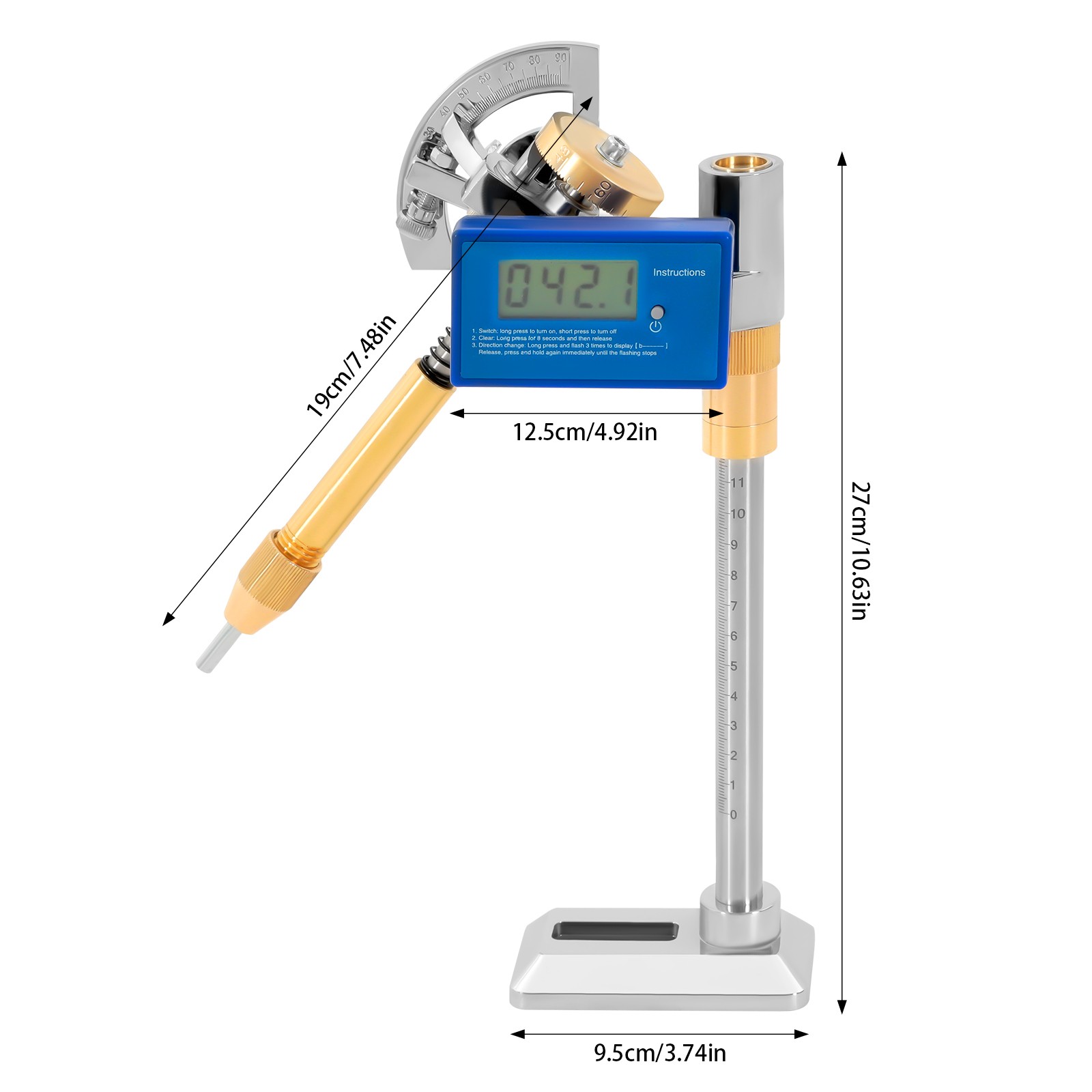 Handle Digital Display Angle Manipulator Gem Faceting Machine Angle Polishing