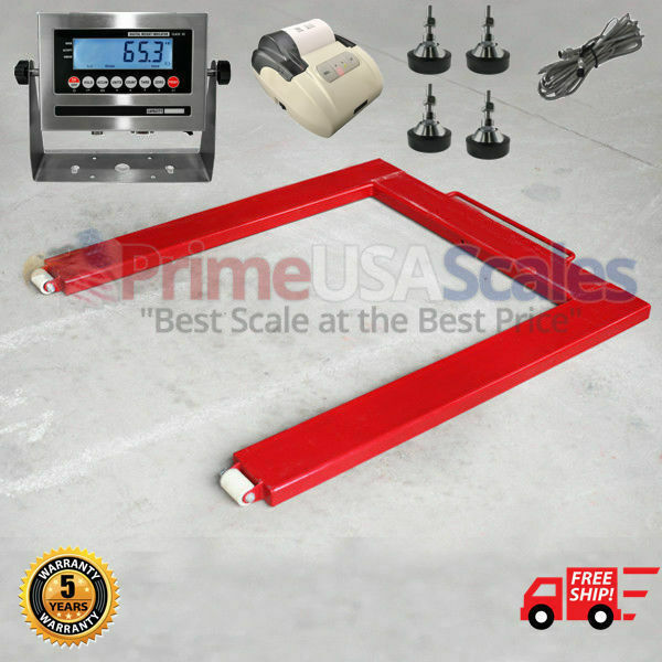 Horse Shoe Scale OP-932 Floor Pallet Jack Scale 46"x48" 3,000 lb with Printer