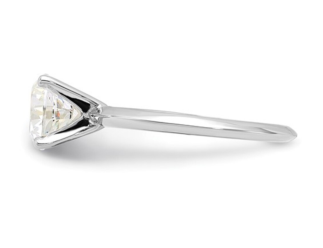 Sterling Silver Cubic Zirconia Round Solitaire Engagement Ring Ring