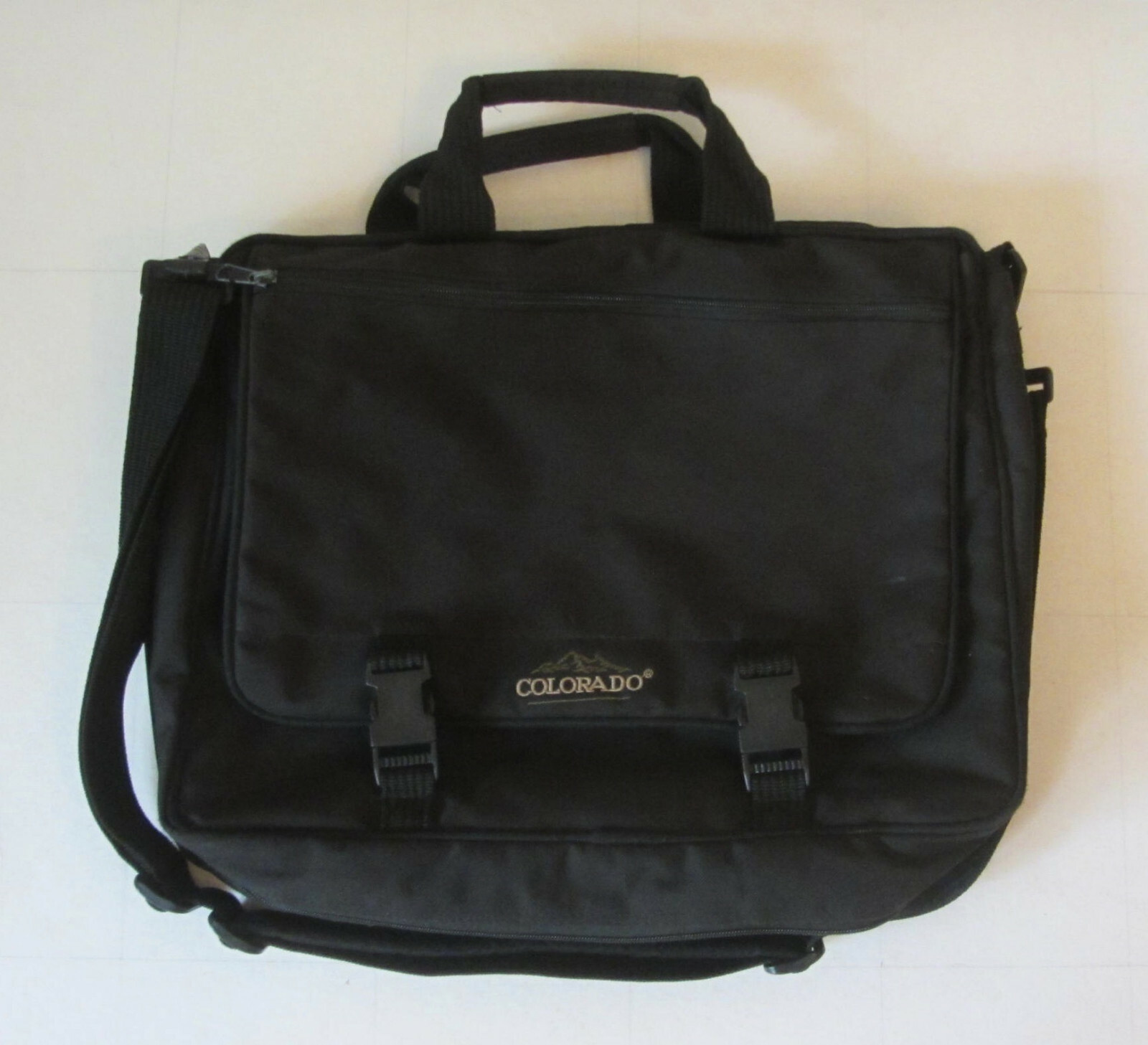 Colorado Black Canvas Laptop Computer BAG Pockets Shoulder Strap 16"