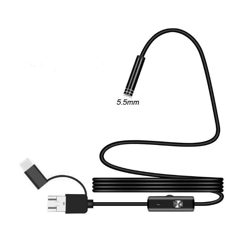 3in1 USB Type-C 5.5mm Endoscope Borescope Inspection HD Camera For Android PC