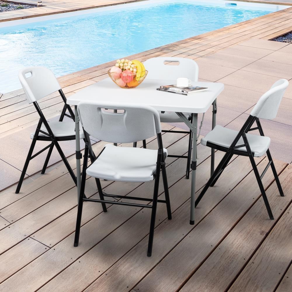 4 Pack Portable Plastic Folding Chair Indoor Outdoor Stackable Commercial Seat