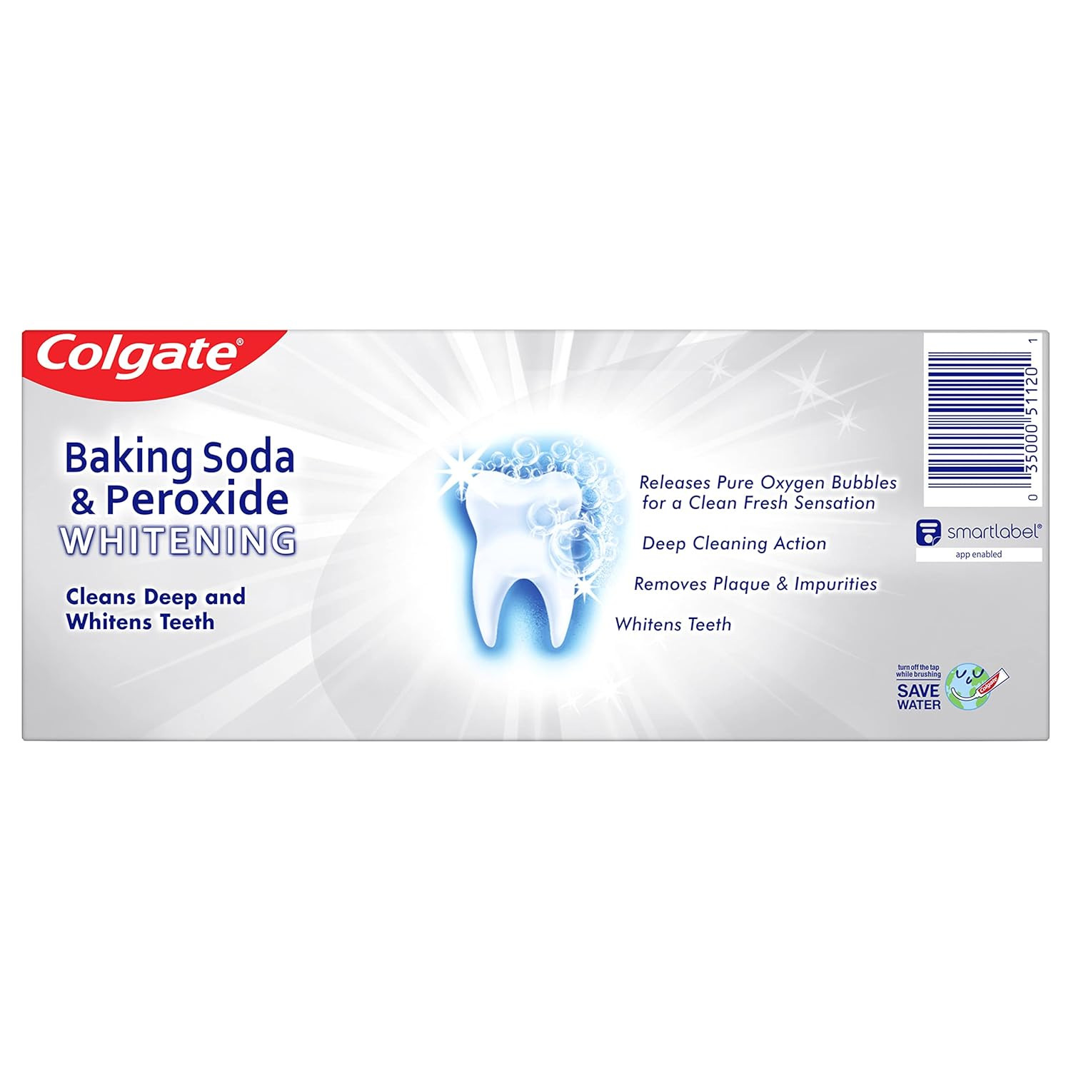 Colgate Baking Soda & Peroxide Toothpaste - Whitens Teeth, Fights Cavities & Rem