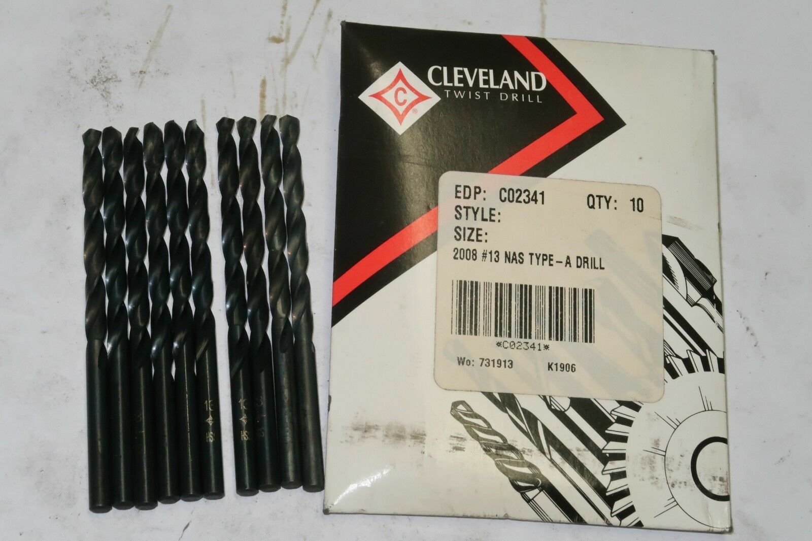 10 pcs CLEVELAND #13 HSS 118 DEG NAS Type-A Black Jobber Drills USA