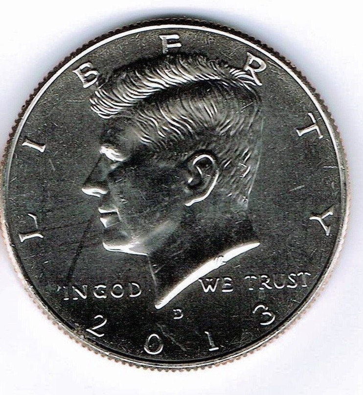 2013-D Brilliant Uncirculated Copper-Nickel Clad Copper Strike Half Dollar Coin!