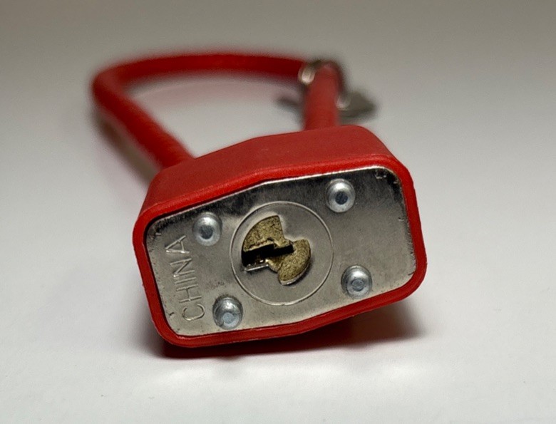 (Set Of 2) Red Cable Gun Lock ~ Two Keys ~ 30mm