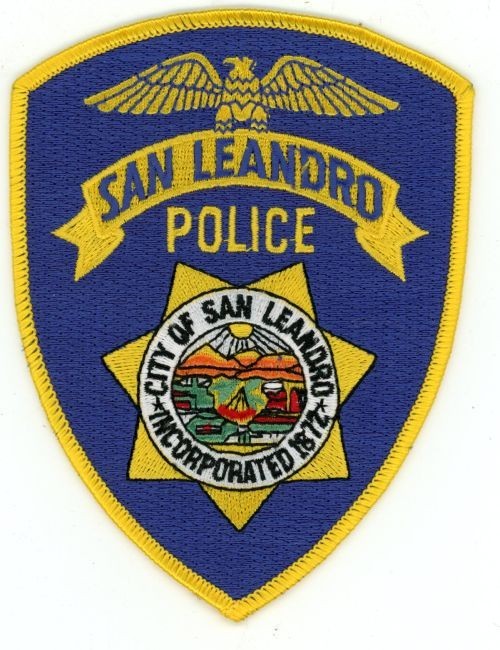 CALIFORNIA CA SAN LEANDRO POLICE NICE 4 7/8" TALL SHOULDER PATCH SHERIFF