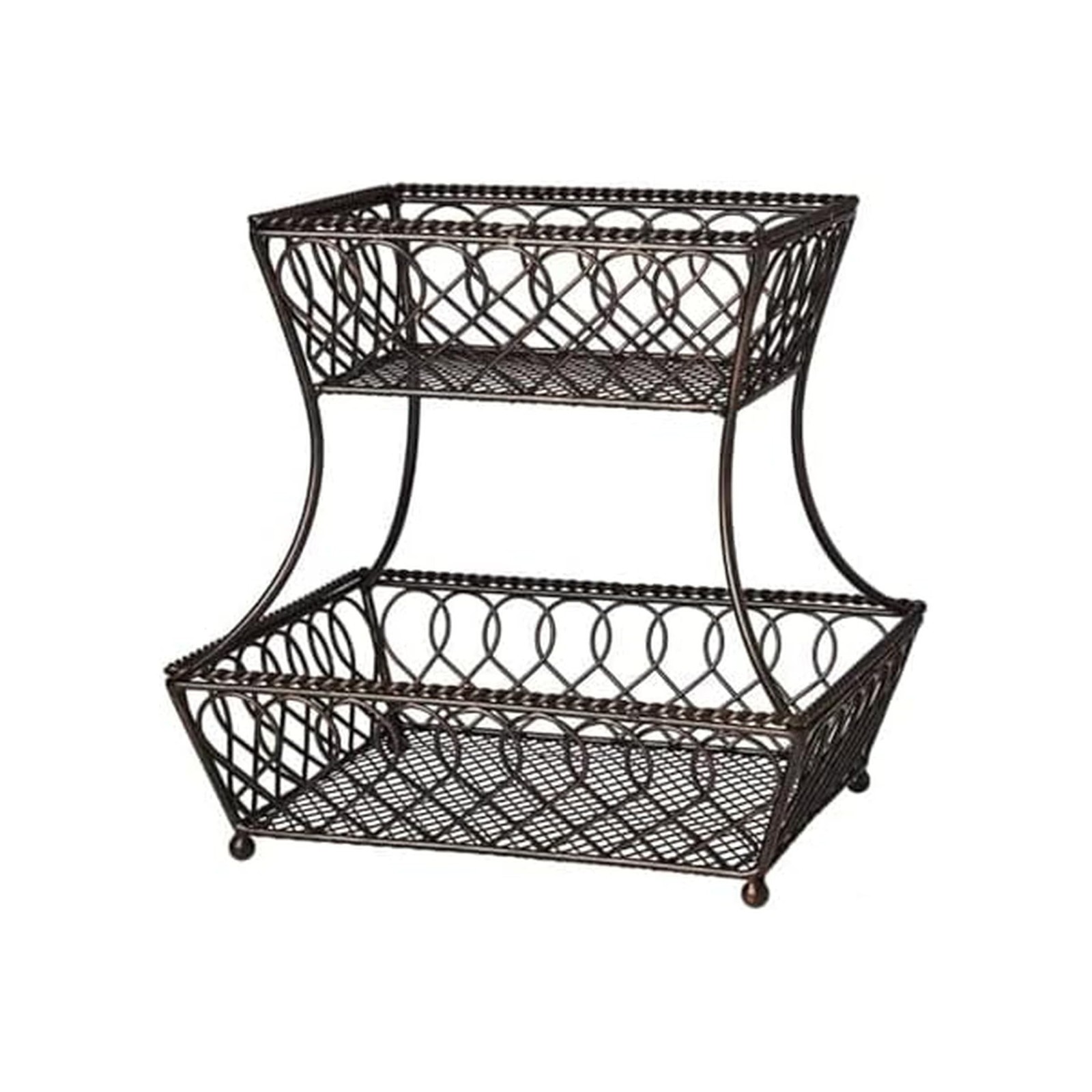 Gourmet Basics by Mikasa Loop and Lattice 2-Tier Rectangular Me... FAST USA SHIP