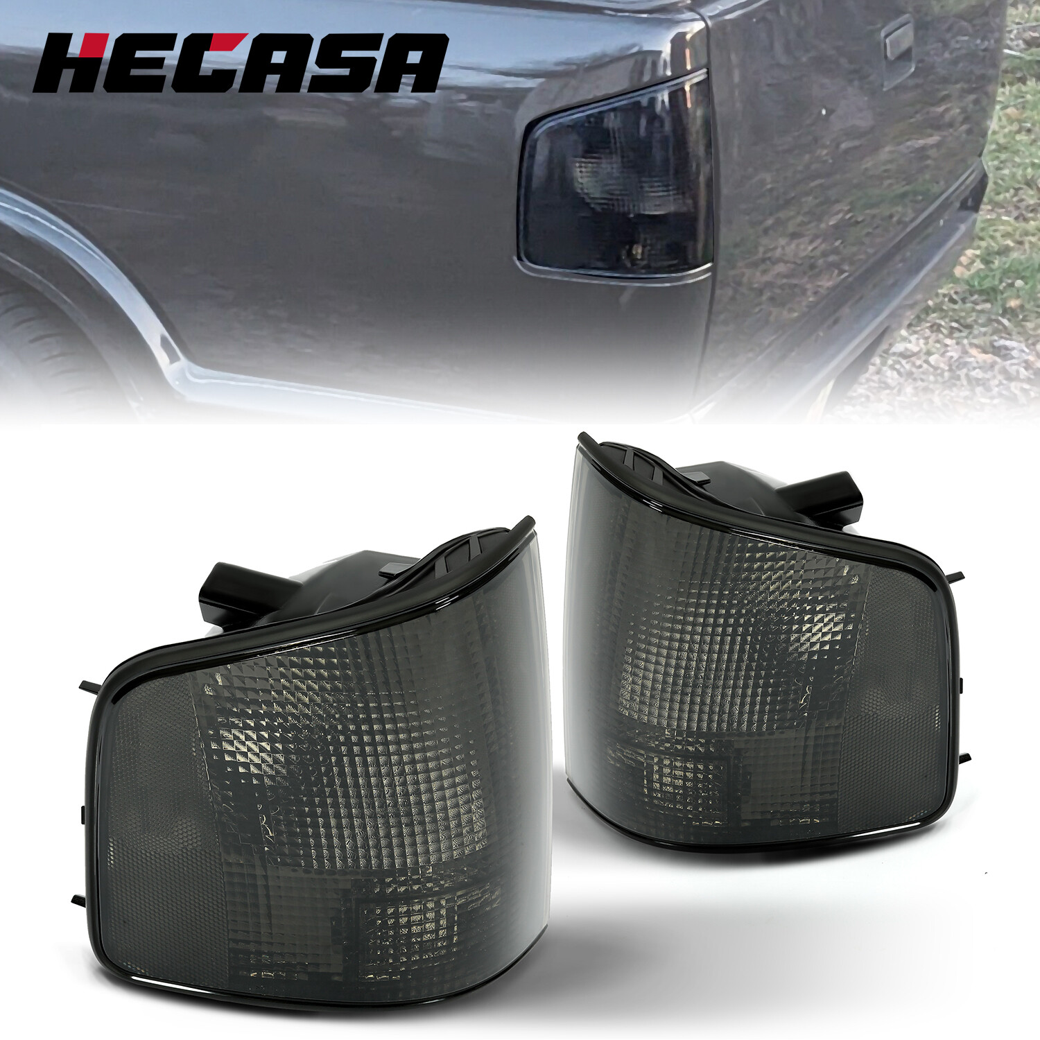 HECASA For 1994-2004 Chevrolet S10/GMC Sonoma/Isuzu Hombre Smoke Tail Lights DOT