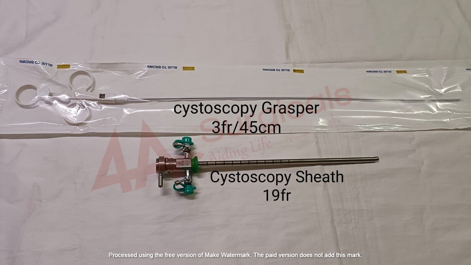 4A Cystoscopy Sheath With Oburator size 19Fr + Cystoscopy Grasper 3fr