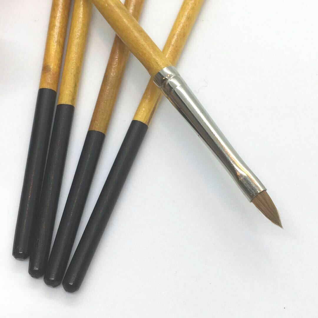 XDT Triangular Tip Nail Art Brush 5pc Set #000 Pure Kolinsky Sable Micro Detail
