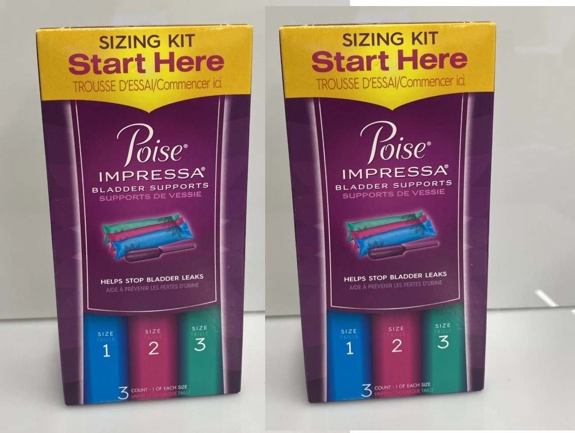 2 Pack Poise Impressa Women's Bladder Supports 3 CT 1 Of Each Size 1 - 2 - 3