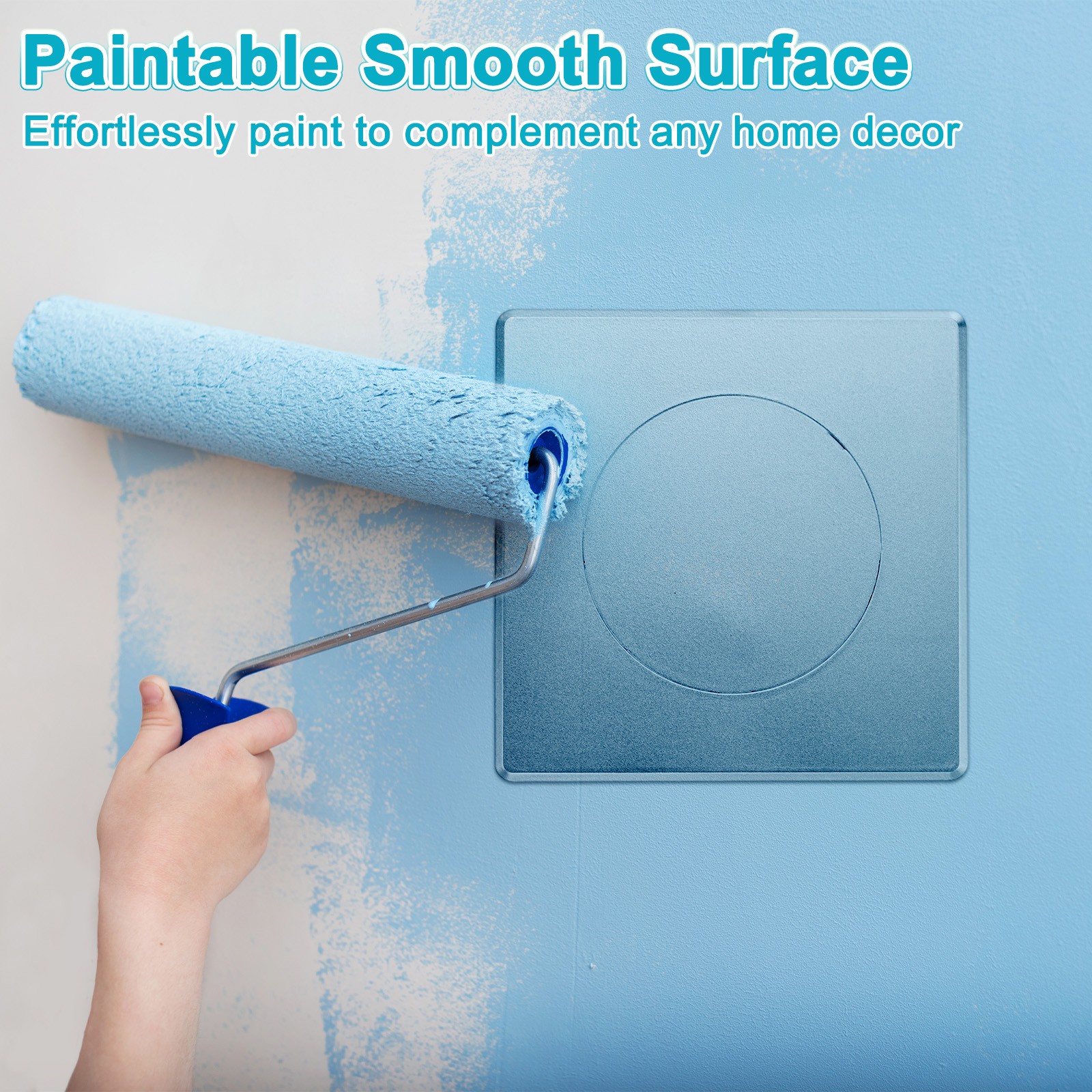 2-Pack Access Panel for Drywall, 4x4" Plastic Removable [Silver Tone, Round]