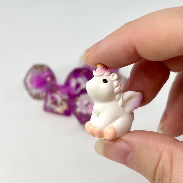 Sage's Baby Unicorn Familiar Resin Polyhedral Dice Set + Figurine | Dnd D&D RPG