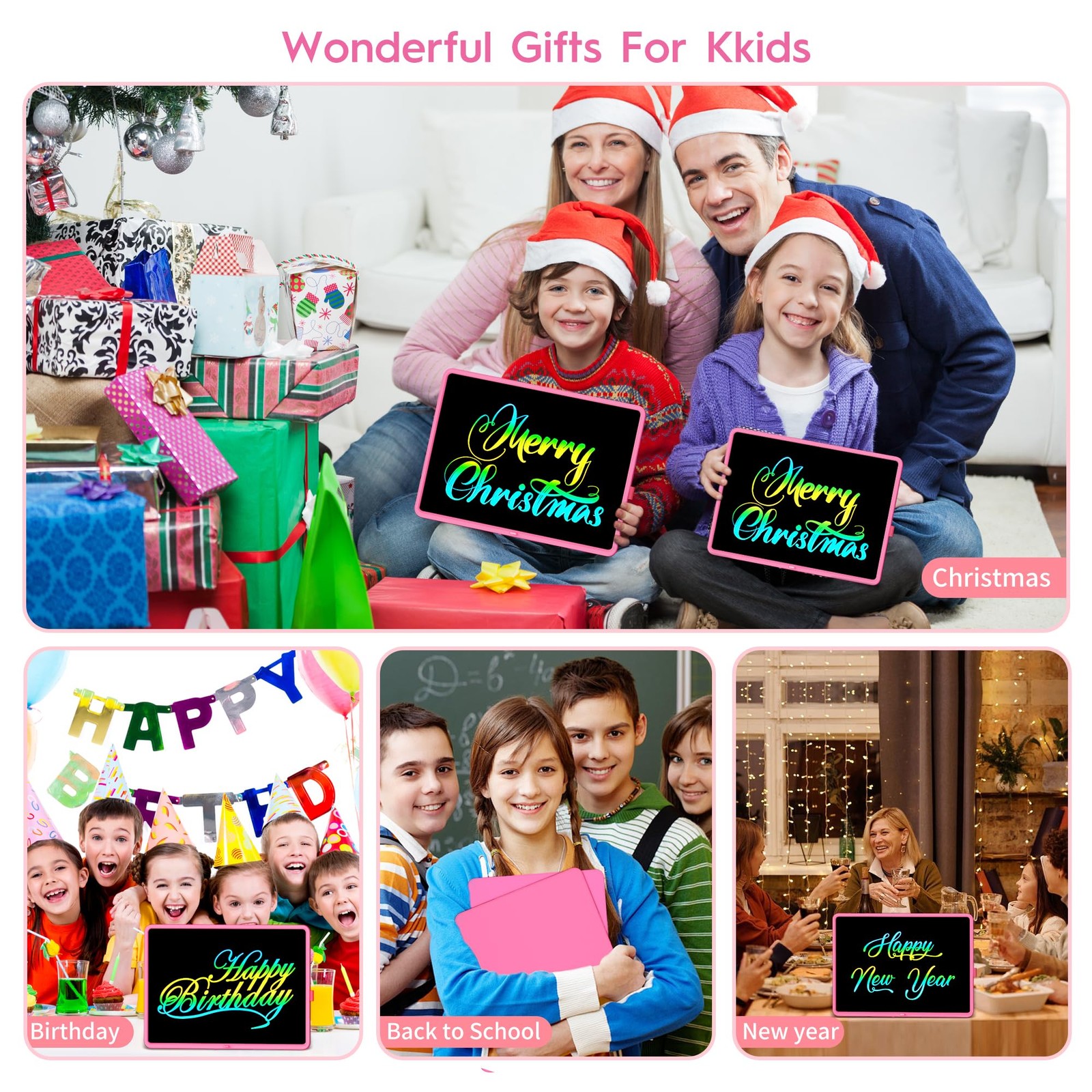 20" LCD Writing Tablet for Kids, Educational Drawing & Learning Toy, Mess-Free