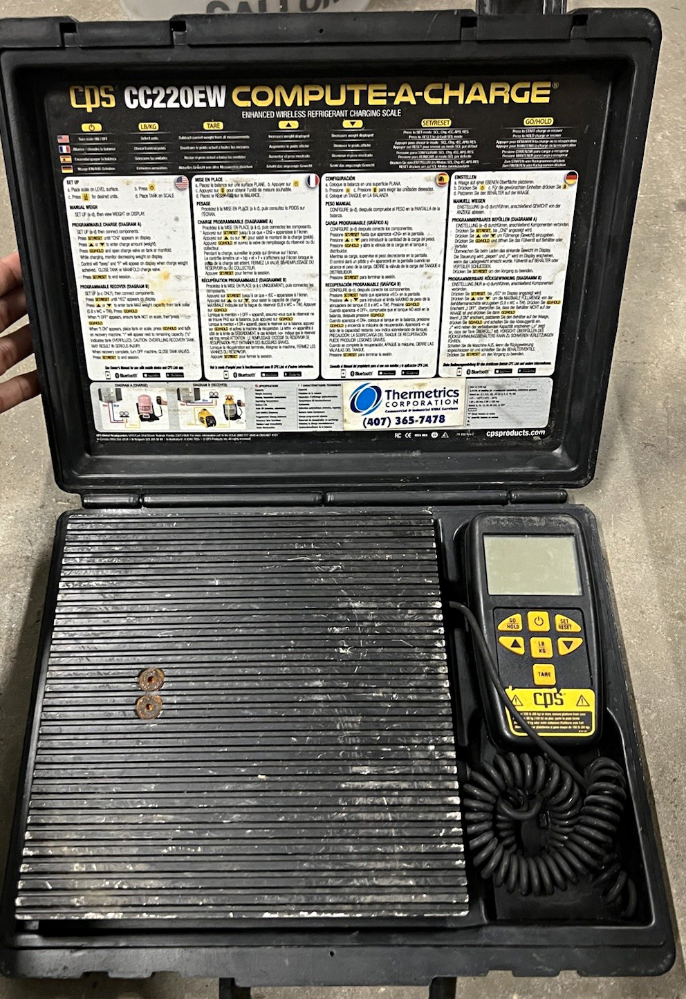 CPS CC220EW Compute-A-Charge Wireless Digital Refrigerant Charging Scale 220 lb