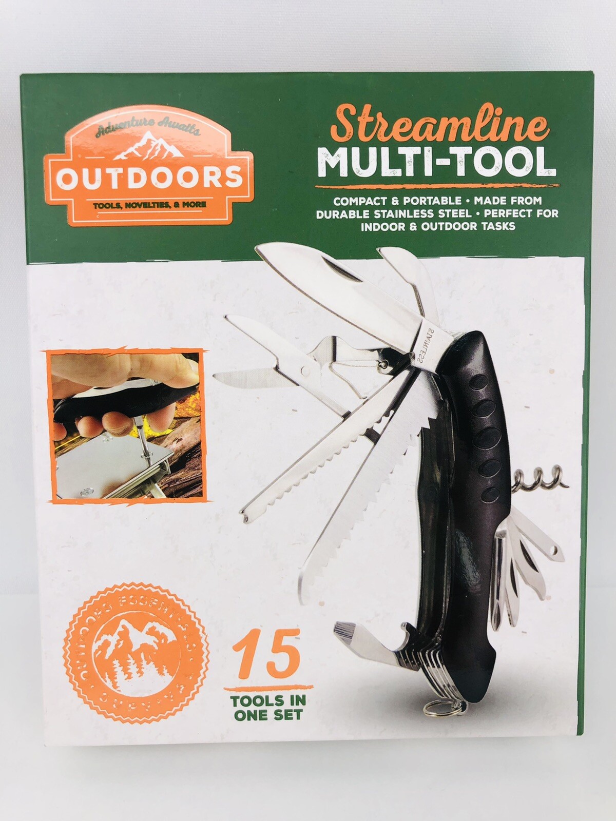 Outdoors Survival Milti-Tool 15 in 1 Stainless Steel Folding Pocket Size for Cam