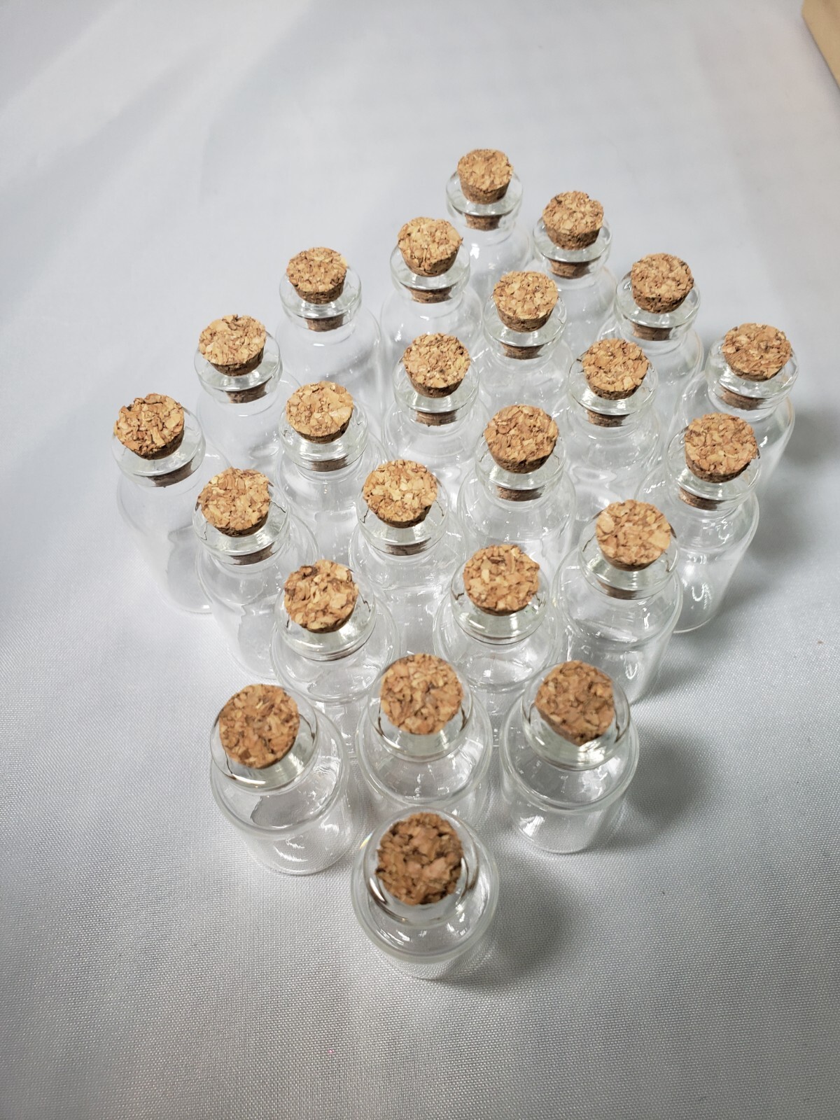 23pcs Mini Small Glass Bottles with Clear Cork Stopper Jars Tiny