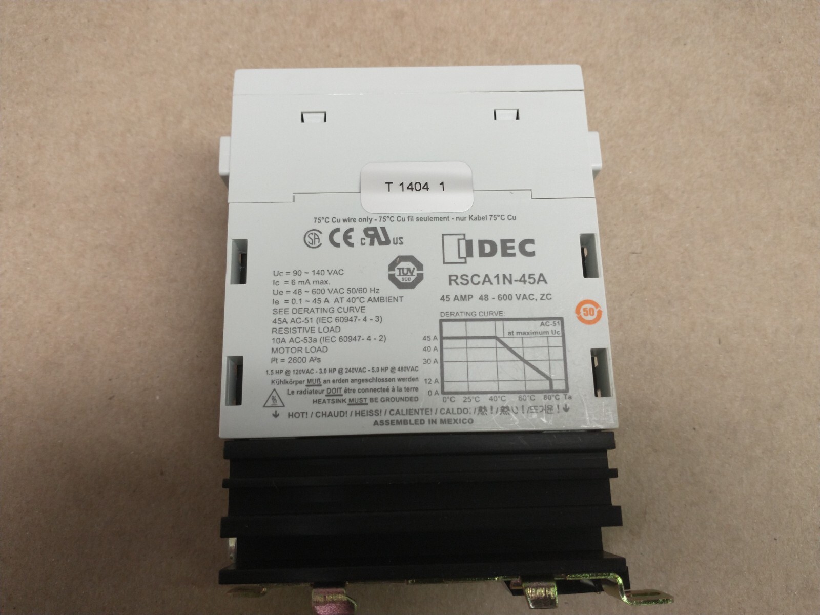 Idec RSCA1N-45A 1 pole solid state relay
