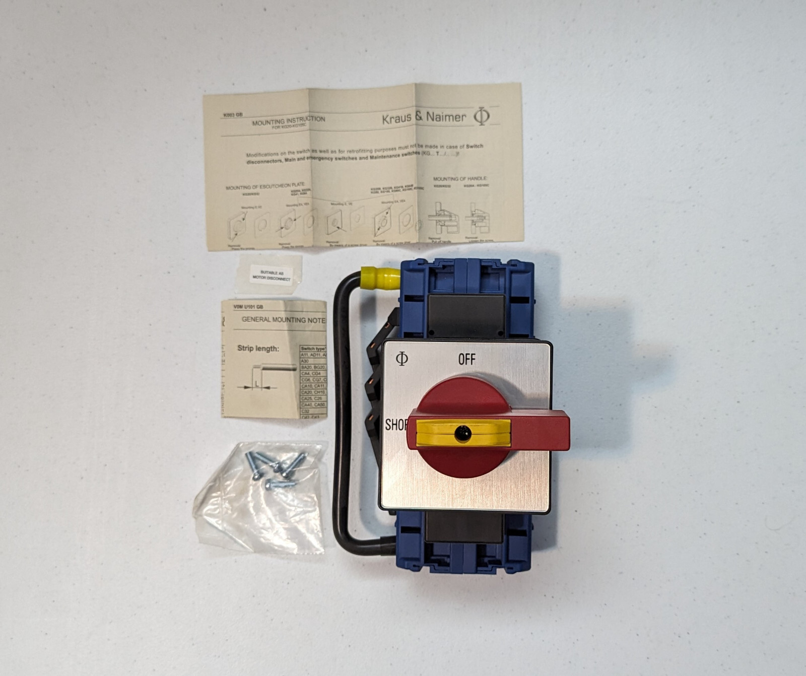 Kraus & Naimer KG100C.K950-600.E Main Switch 100Amp, 37KW