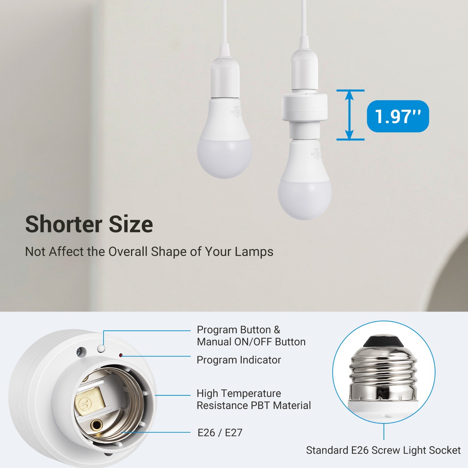 DEWENWILS Remote Control Light Socket, Wall Mounted Wireless Light Switch 100FT