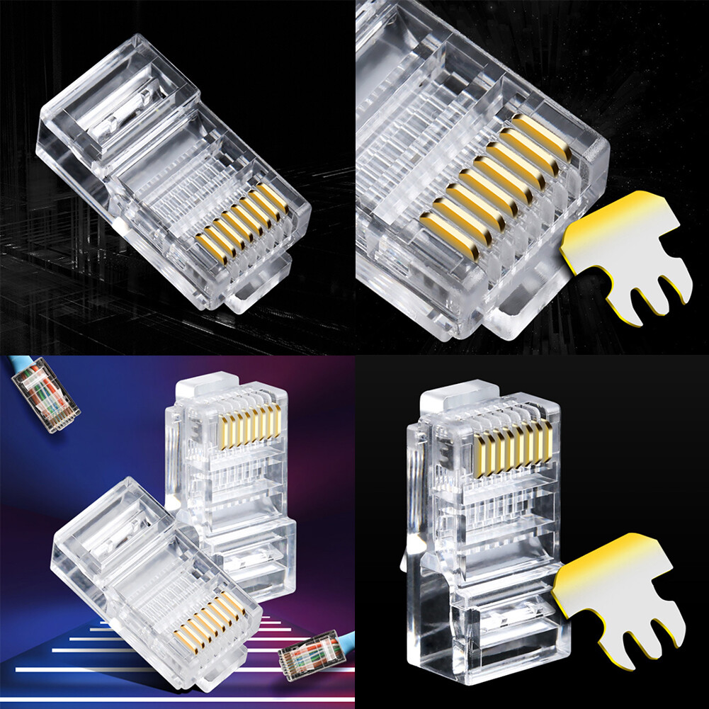 US 100Pc Non Pass Through Rj45 8p8c Modular Network Cable Connector Cat6/6a