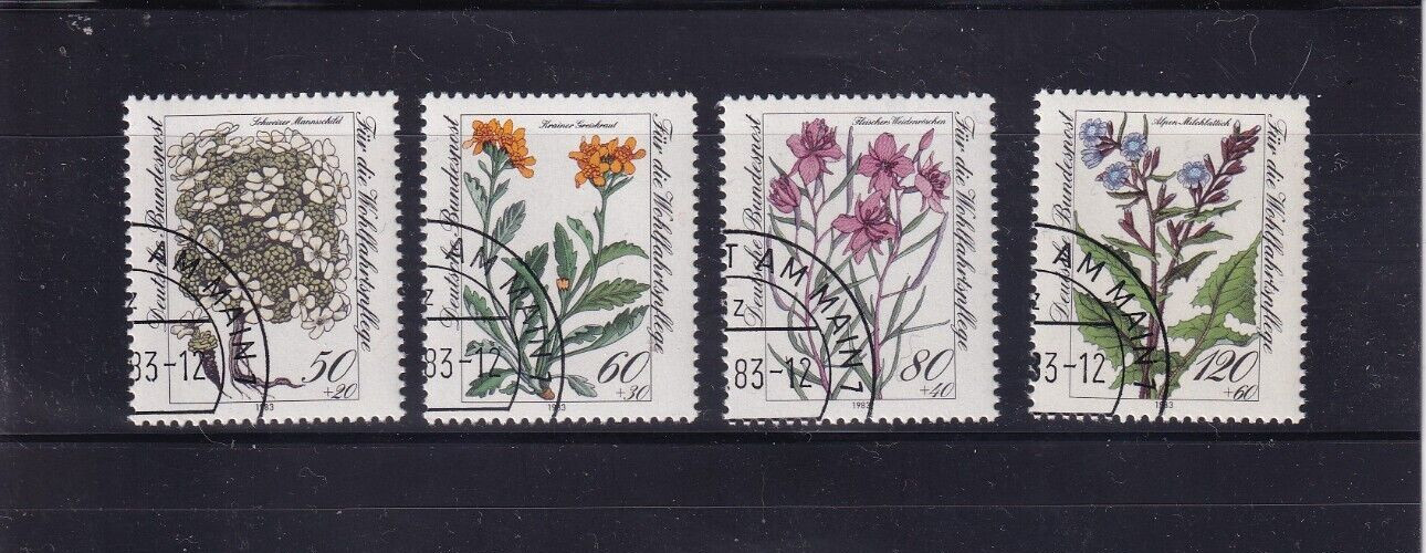 Bundesrepublik used 1188-91 Scott  B611-4 Flowers