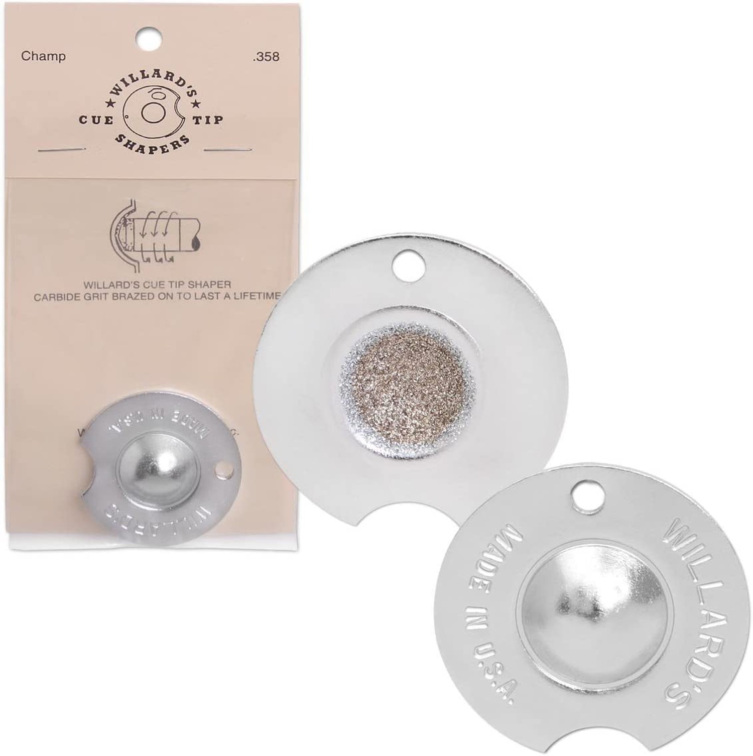 Willard's Pool cue TIP Shaper .358 inches Dime Radius