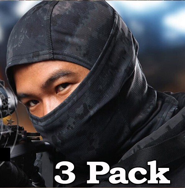 3 PACK Camouflage Men's Balaclava Face Ski Mask UV Wind Protection URBAN CAMO