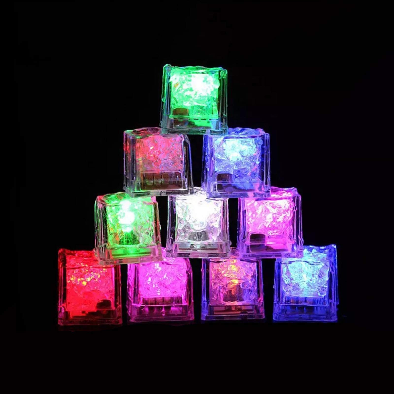 Luces Led en Cubos de Hielo para Fiestas, Bares Bodas Club 12Packs reutilizables