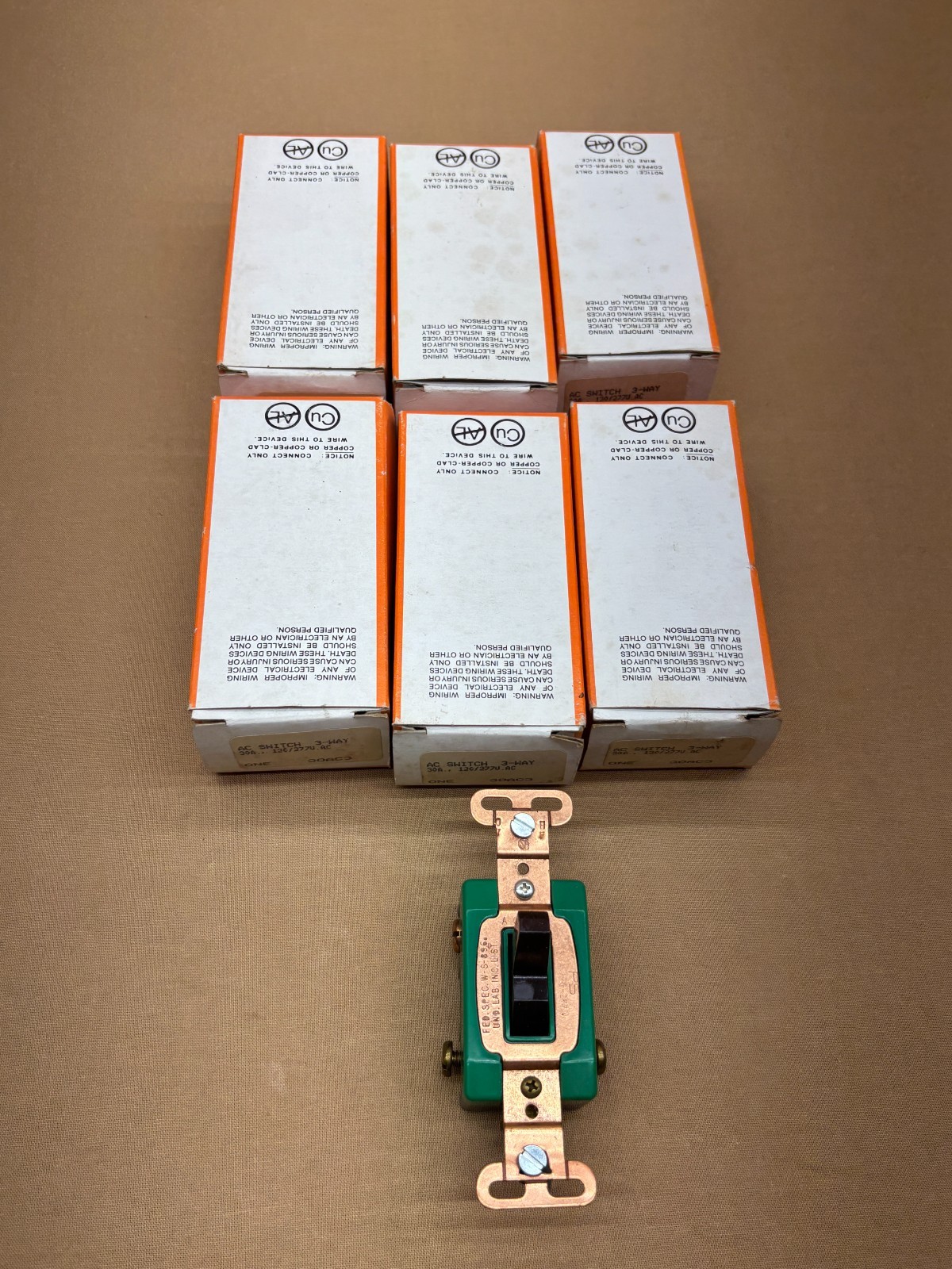 Lot of 6x Pass & Seymour 30AC3 AC 3-Way Switch 30A 120/277V PS30AC3