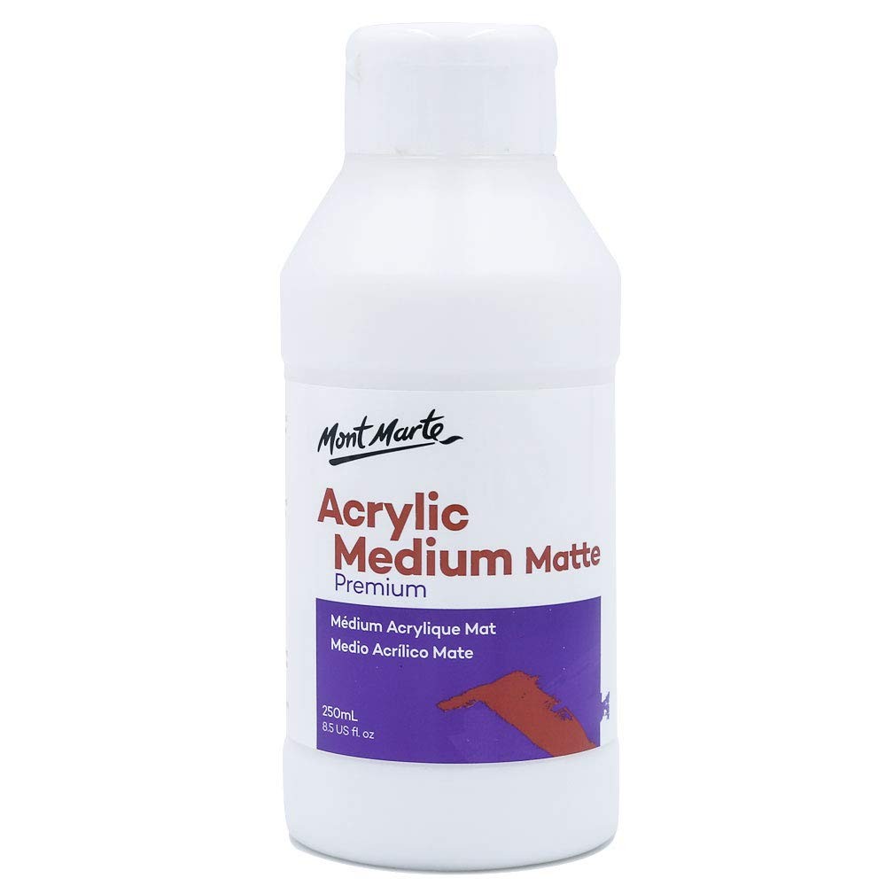 Mont Marte Acrylic Medium - Matt 250ml 8.5 Fl Oz (Pack of 1), Clear