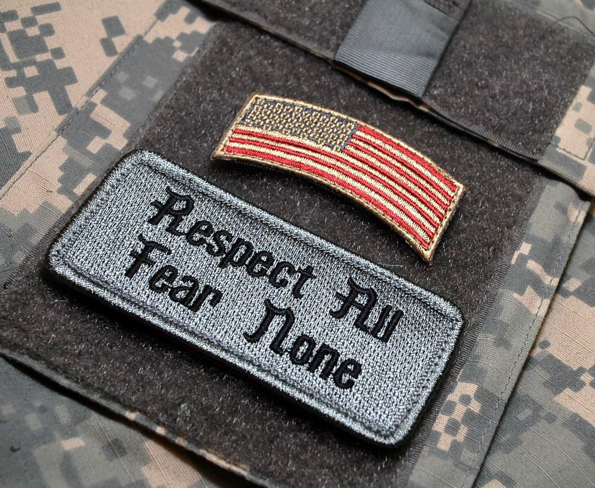 GWOT CJSOTF-A SFG SEAL ODA DEVGRU vêlkrö 2-PC: US FLAG + RESPECT ALL/FEAR NONE