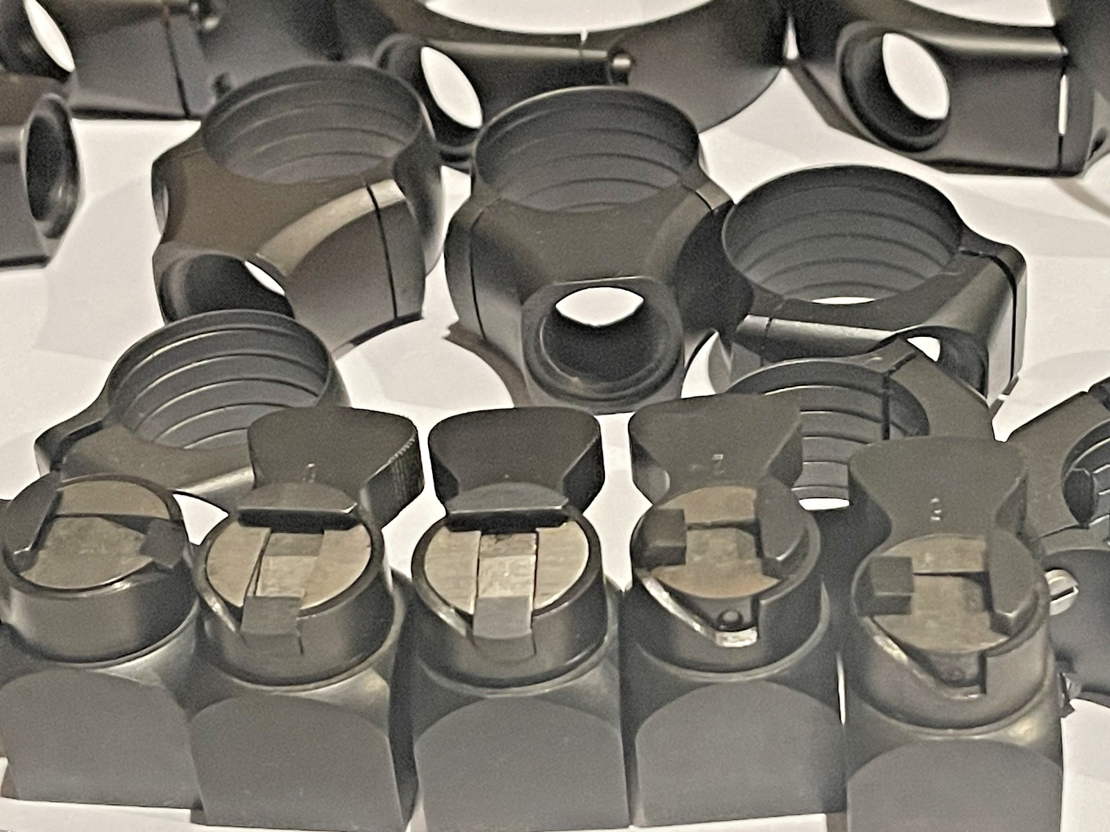 GERMAN RECKNAGEL RIFLE SCOPE OBJECTIVE CLAW MOUNTS QUICK RELEASE UNUSED CUSTOM