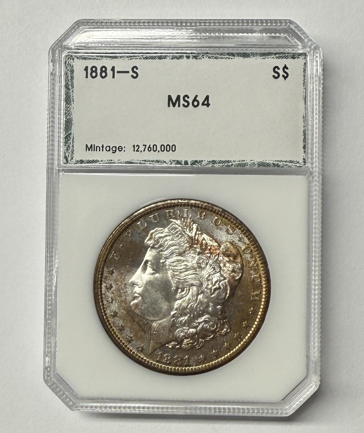 1881-S Morgan Silver Dollar Unusual Toning! Nice Color