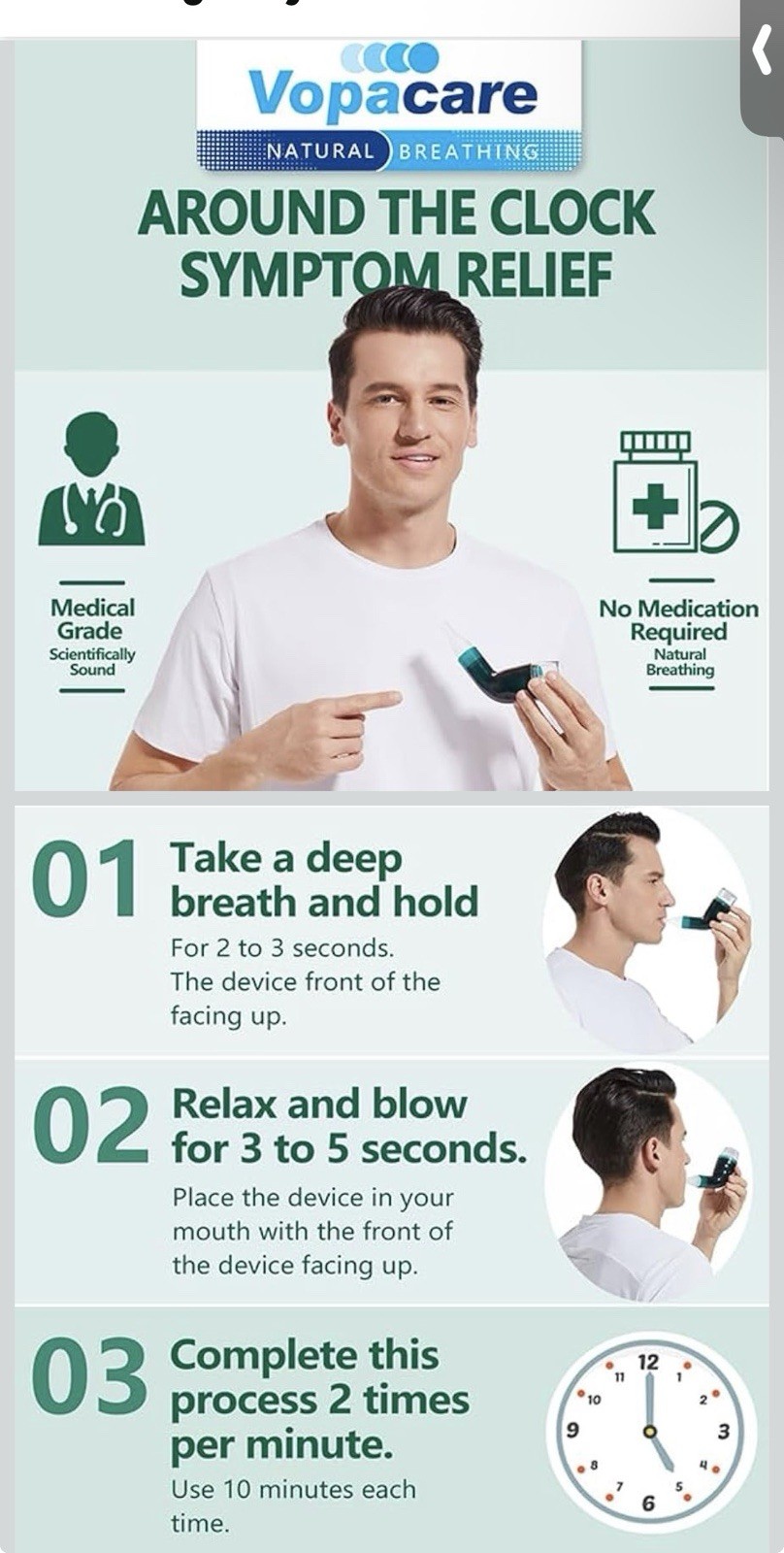 Flutter Valve Breathing Exercise Device for Lungs