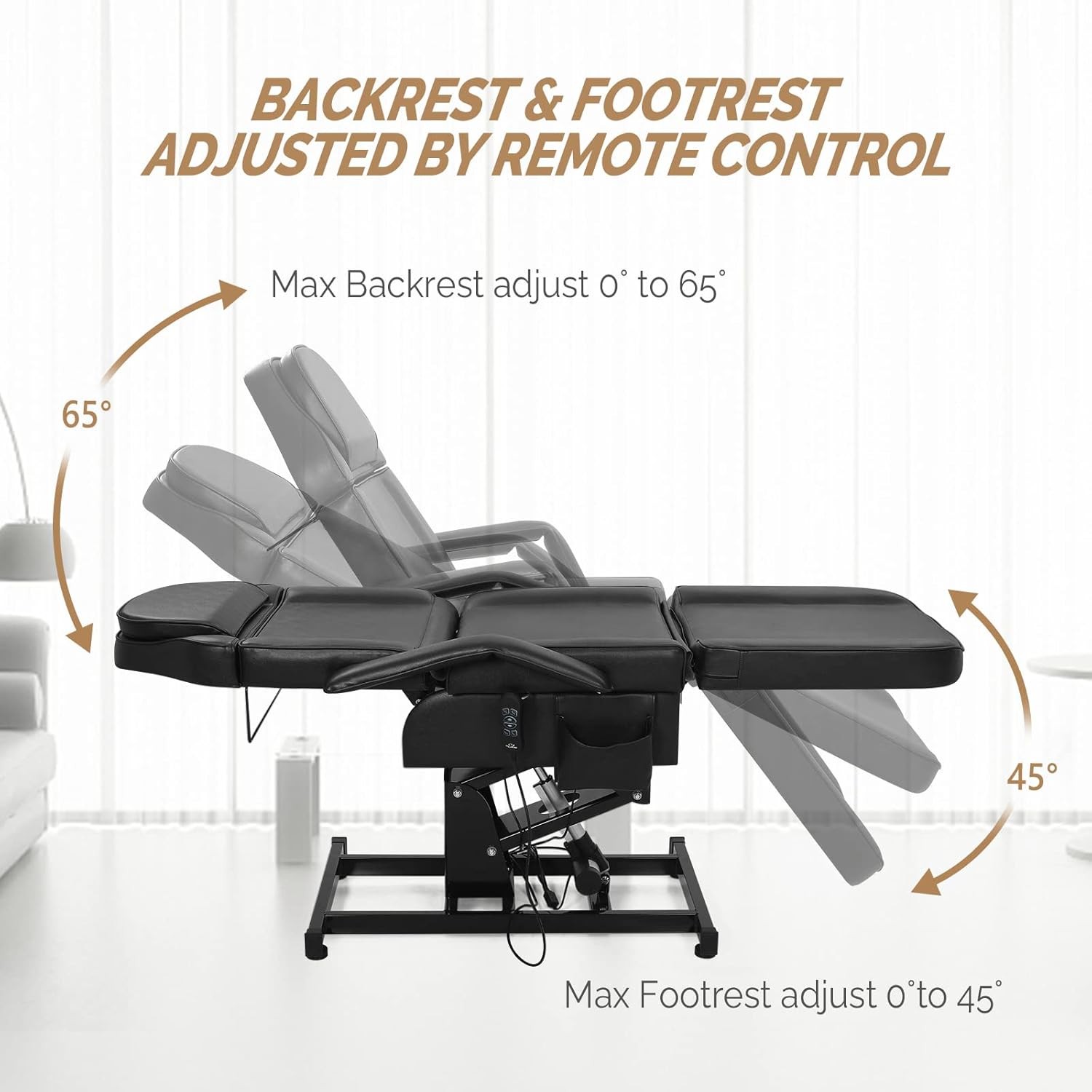 Professional Electric Facial Bed with Removable Headrest, Adjustable Height New