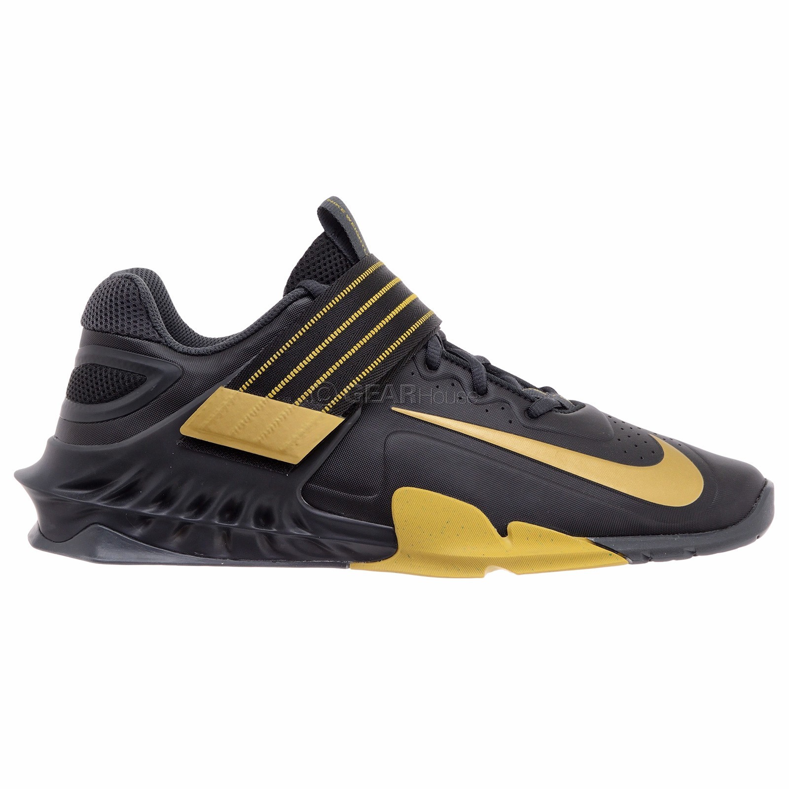 Nike Savaleos Mens Weightlifting Shoes Gym Powerlift, Black Gold, Pick Size