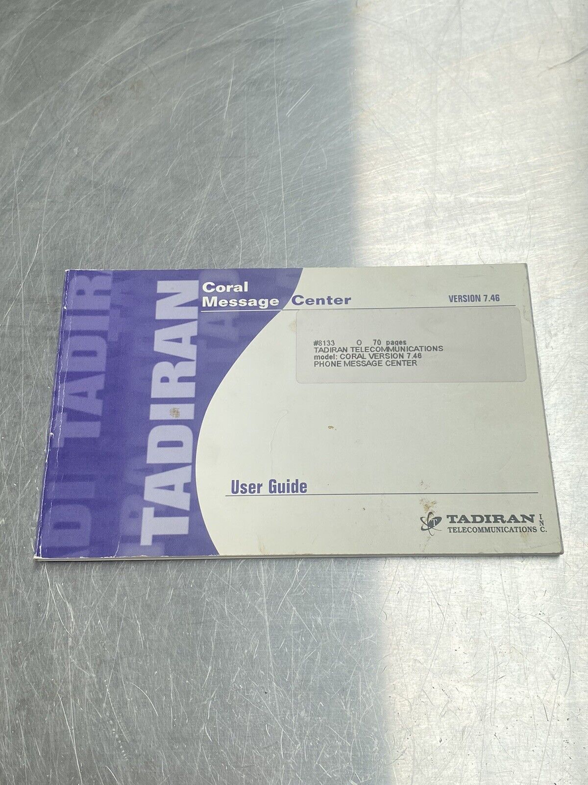 Tadiran Telecommunications Inc Coral 7.46 - Users Manual / Instructions Book