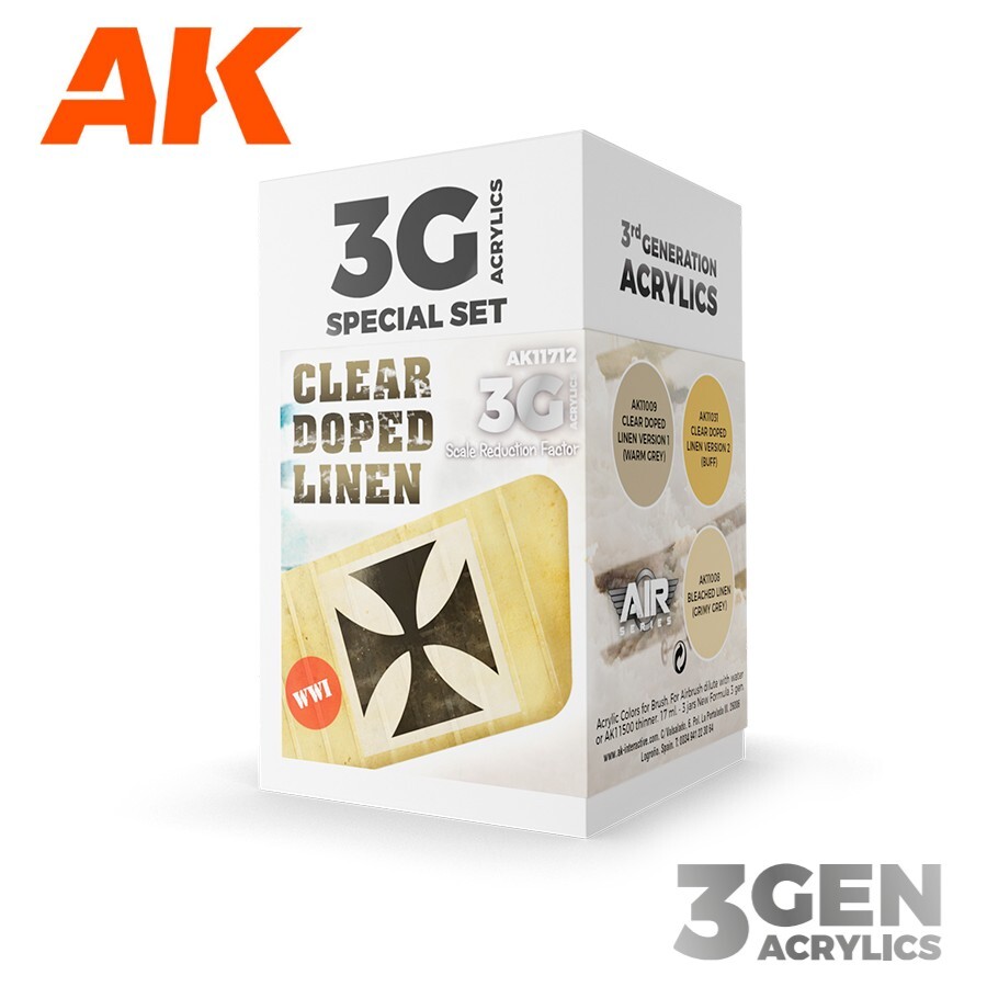 AK Interactive: Clear Doped Linen - Acrylic Paint Set - AK11712