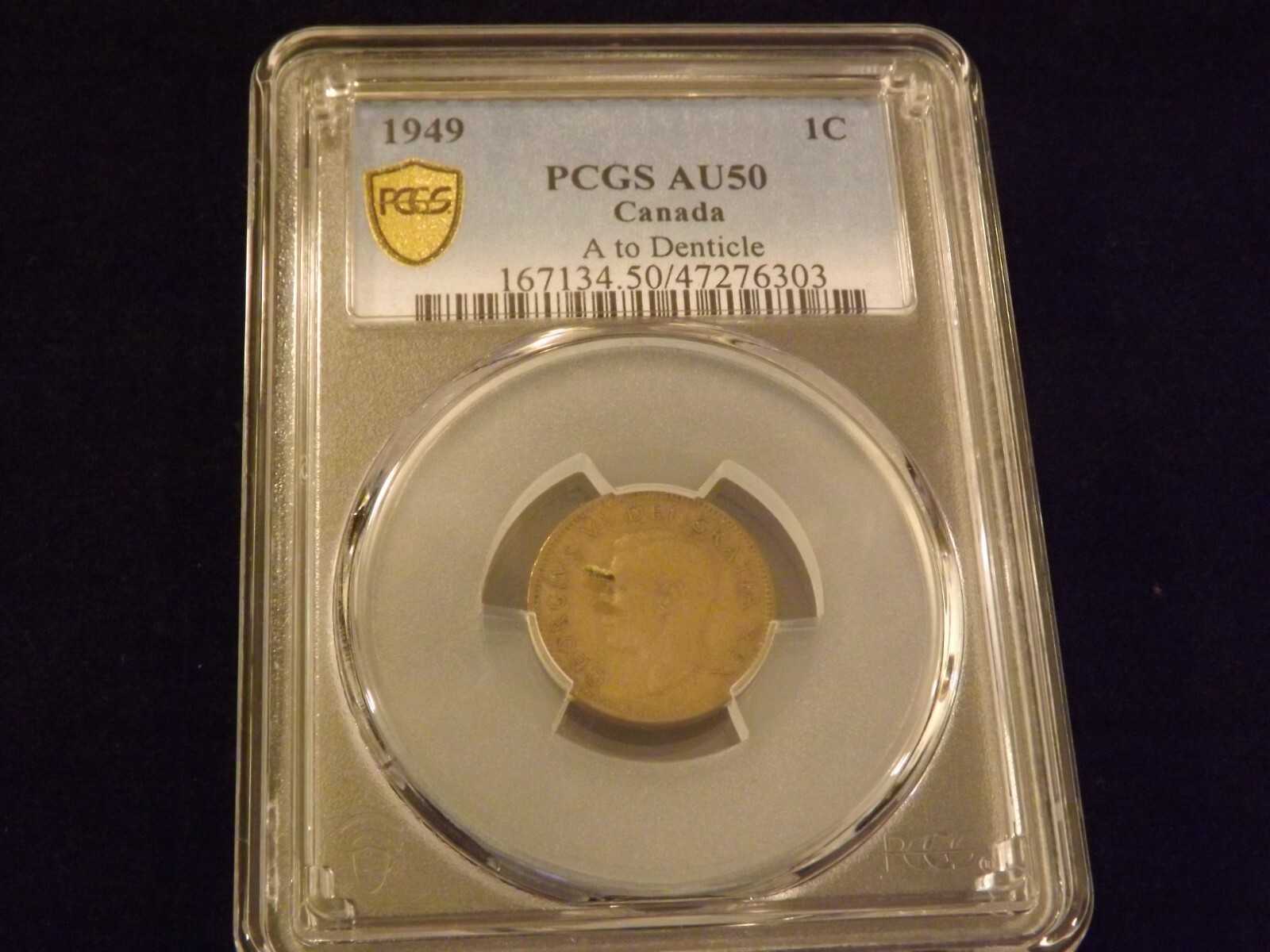 1949     1C                 Canada        PCGS  AU 50