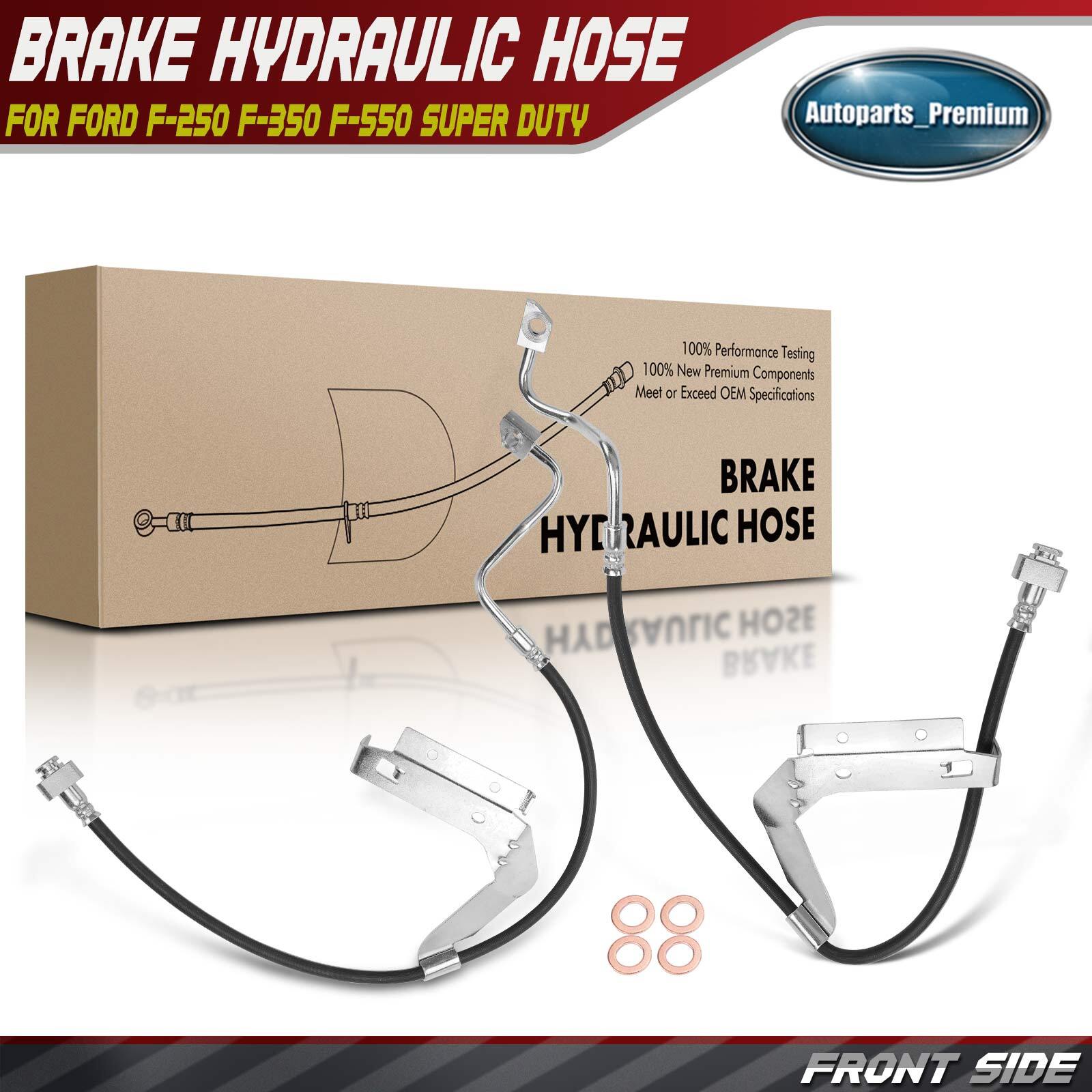 2x Front Left & Right Brake Hydraulic Hose for Ford F-250 F-350 F-550 Super Duty