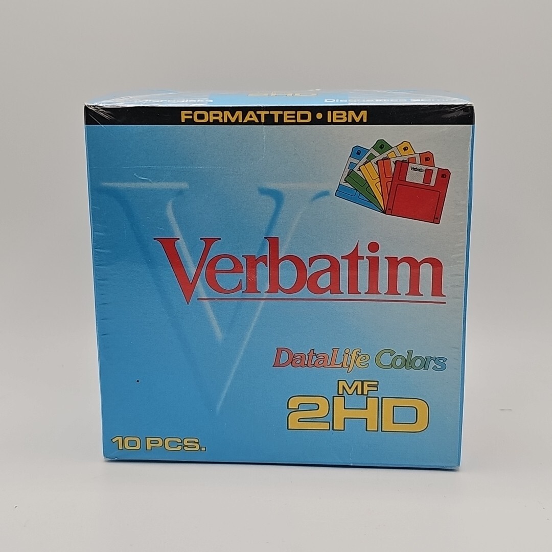 Verbatim 1.44Mb 3.5" MF 2HD High Density Formatted Datalife Color IBM Box of 10