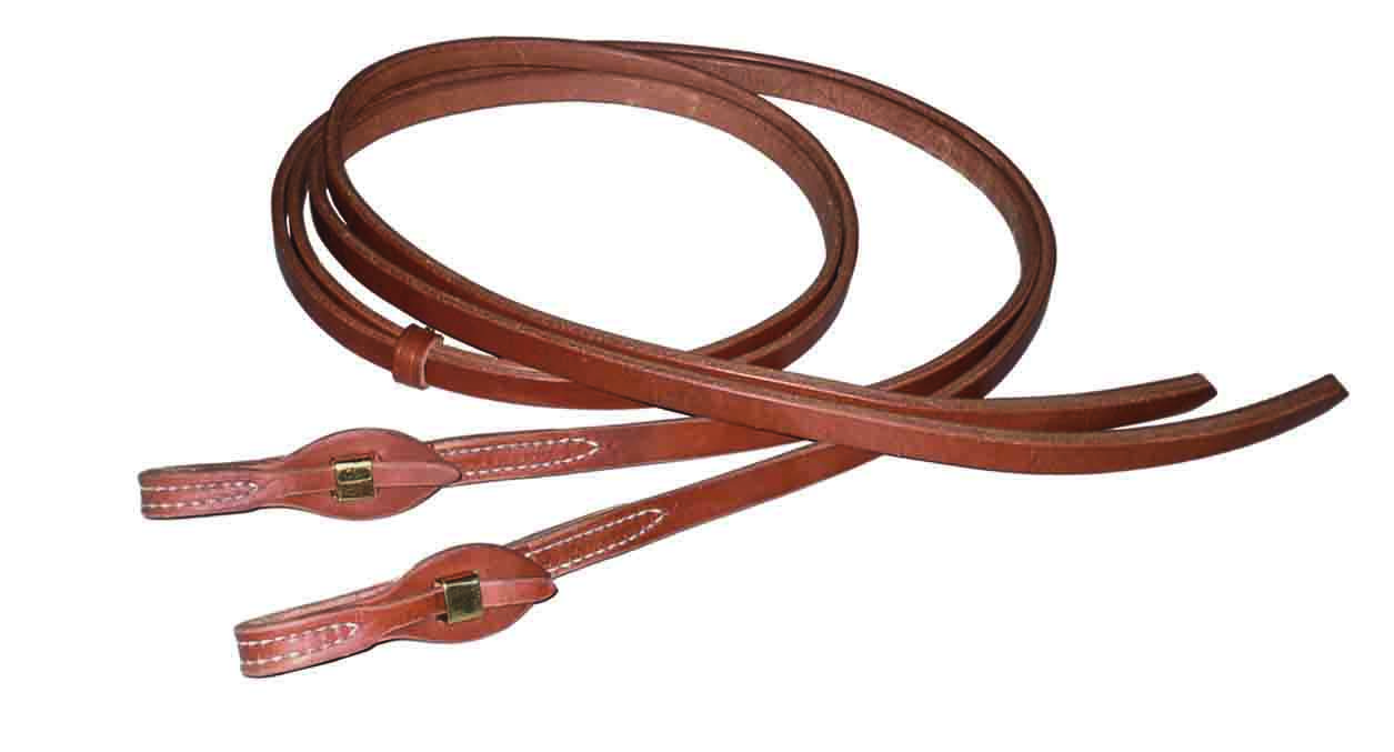 Berlin 5/8" x 8' Quick Change Reins Hermann Oak Brass Loop Harness Leather