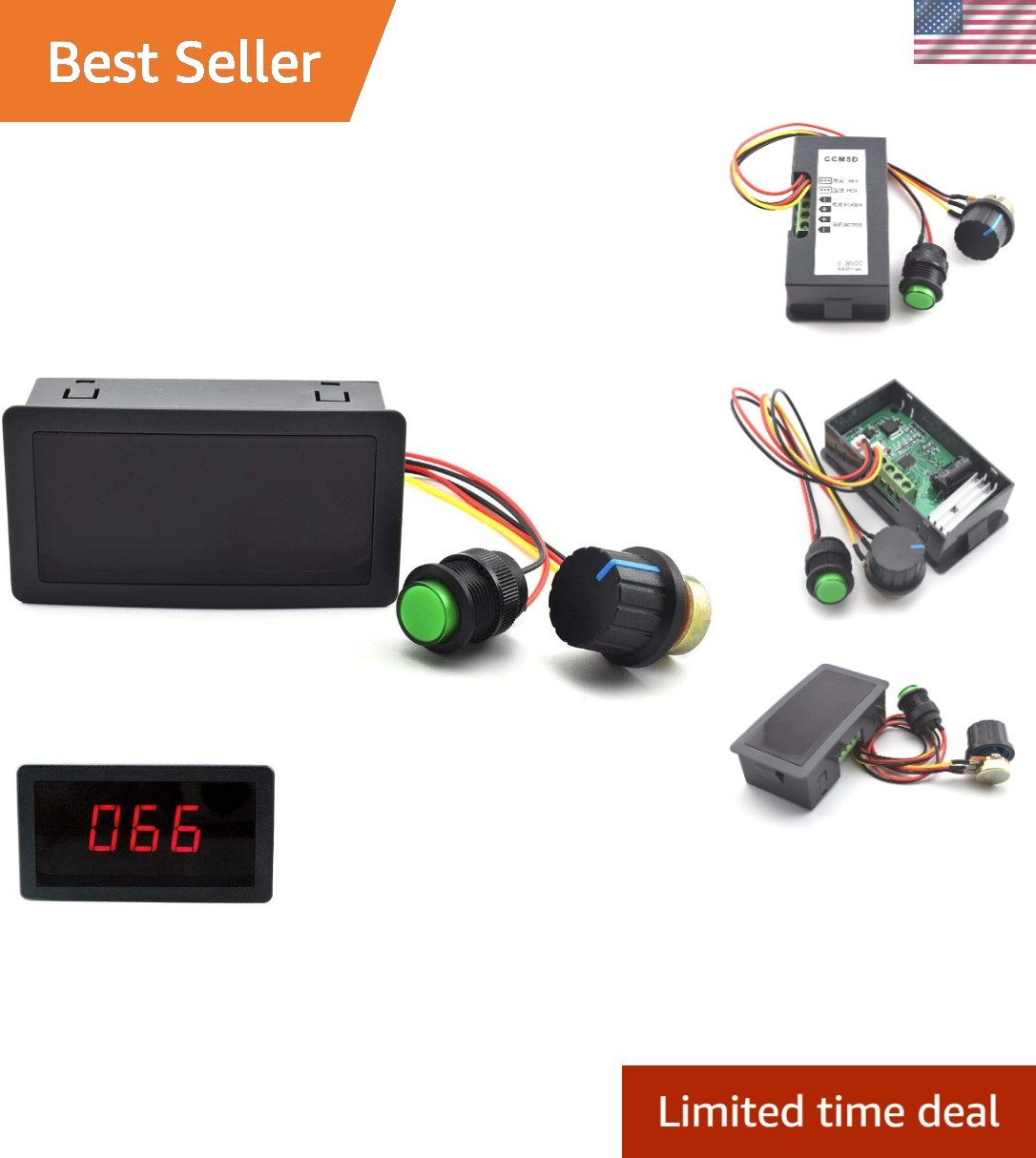 Adjustable DC Motor Speed Controller 6V-30V, 8A with Duty Cycle LED Display
