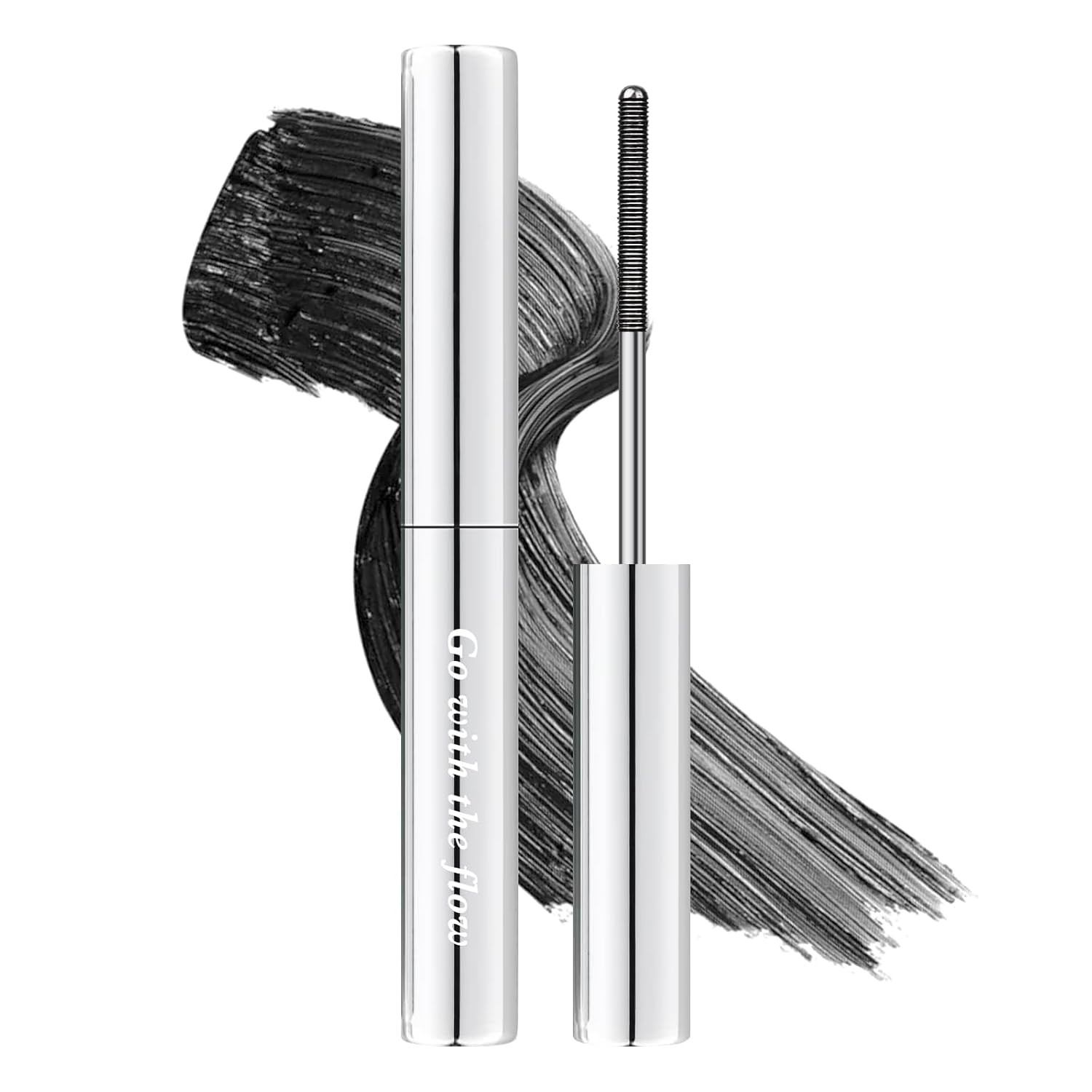 Black Washable Metal Mascara Wand, Curling Iron Wand 3D Eyelash Non-Clumping, Sm